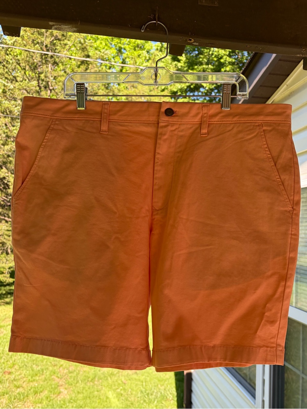 NWT Member Mark Casual Chino Shorts Flat Front Orange Beach Golf Resort Vacation